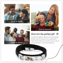 Load image into Gallery viewer, Pulsera de cuero con foto personalizada para hombre