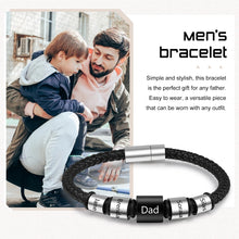 Cargar imagen en el visor de la galería, Pulsera de cuero personalizable para hombre