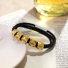 Load image into Gallery viewer, Pulsera de cuero con grabado personalizado para hombre