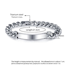 Load image into Gallery viewer, Pulsera de plata con grabado personalizado para hombre