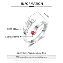 Load image into Gallery viewer, Anillo de Plata de Ley 925 con nombre personalizado