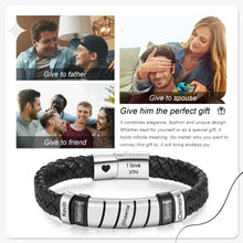 Load image into Gallery viewer, Pulsera de cuero con grabado personalizado para hombre