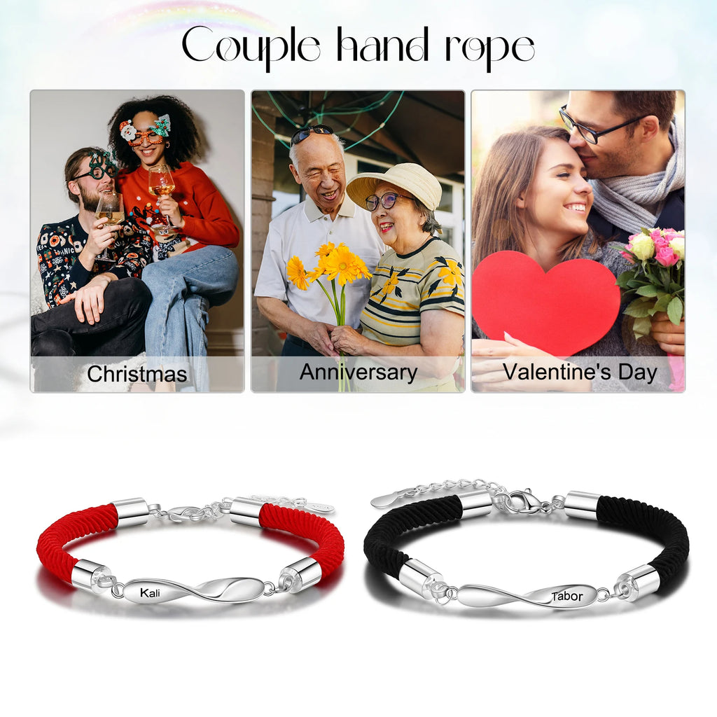 Pulseras personalizadas con nombre grabado para hombre y mujer