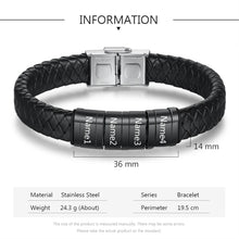 Load image into Gallery viewer, pulsera de cuero trenzado para hombre