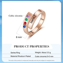 Load image into Gallery viewer, Anillo abierto con nombre personalizado para mujer