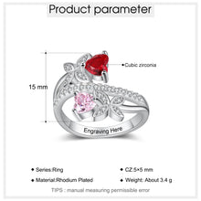 Load image into Gallery viewer, Anillo personalizado con grabado de mariposa para mujer