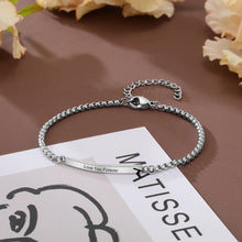 Cargar imagen en el visor de la galería, pulsera de acero inoxidable con grabado personalizado para mujer