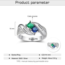 Load image into Gallery viewer, Anillo de Plata de Ley 925 personalizado con nombre de piedra natal