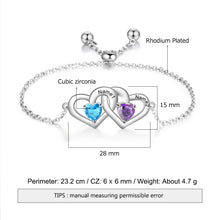 Load image into Gallery viewer, pulsera de cadena ajustable con 2 piedras de nacimiento para mujer