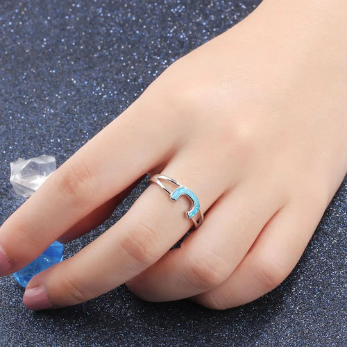 Anillo de Plata de Ley 925 con diseño de letra C para mujer