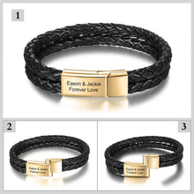 Load image into Gallery viewer, Pulseras de acero inoxidable con grabado personalizado para hombre