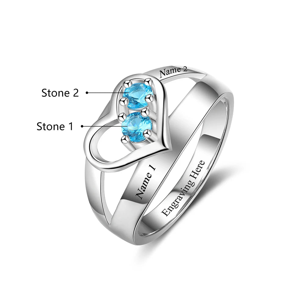 Anillo con forma de corazón para mujer