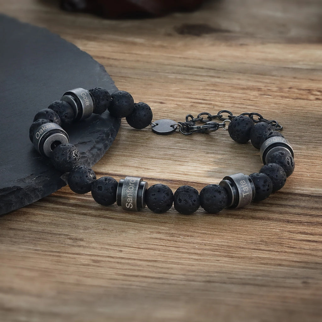 Pulsera Vintage con grabado personalizado para hombre