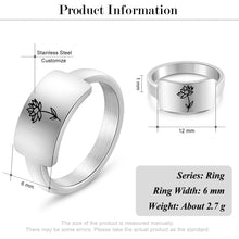 Load image into Gallery viewer, Anillo de boda ancho de acero inoxidable para mujer