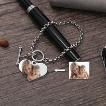 Load image into Gallery viewer, Pulseras personalizadas con foto de corazón para mujer