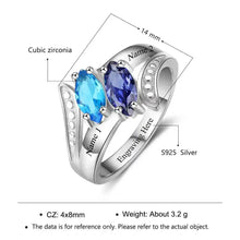 Load image into Gallery viewer, Anillo de piedra natal personalizado para mujer