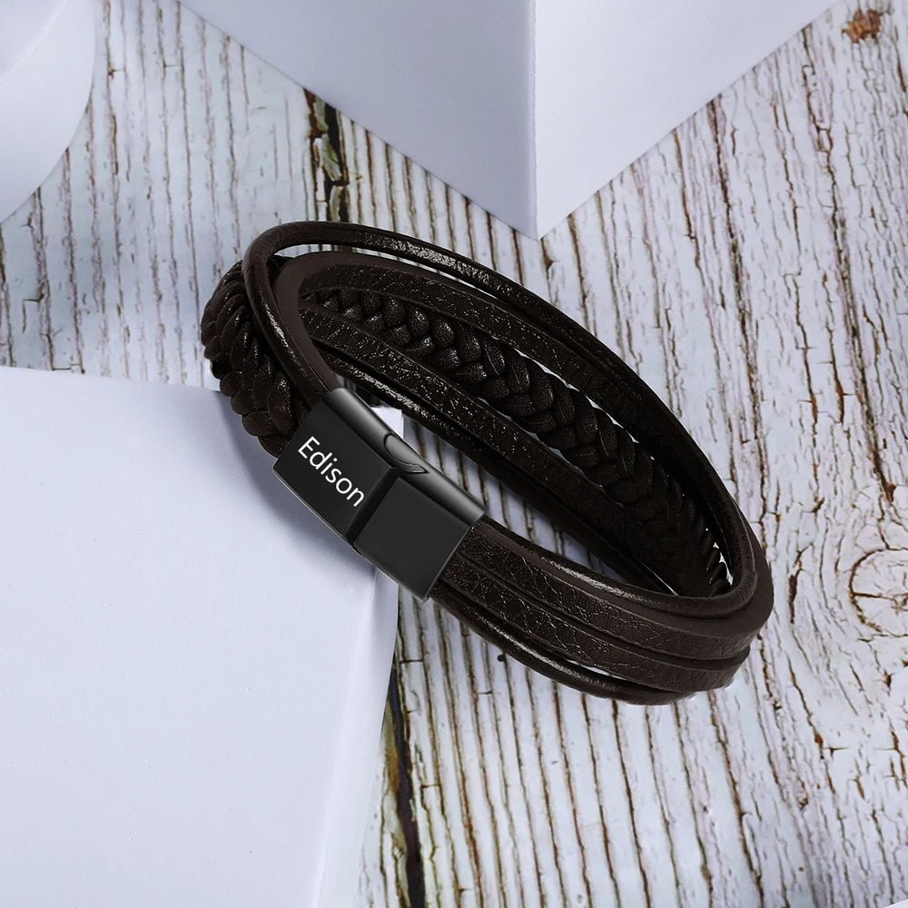 pulsera personalizada de acero inoxidable para hombre