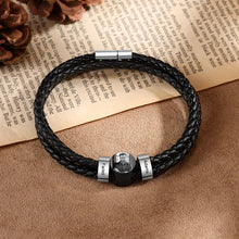 Load image into Gallery viewer, Pulsera de cuero personalizable con cuentas para hombre