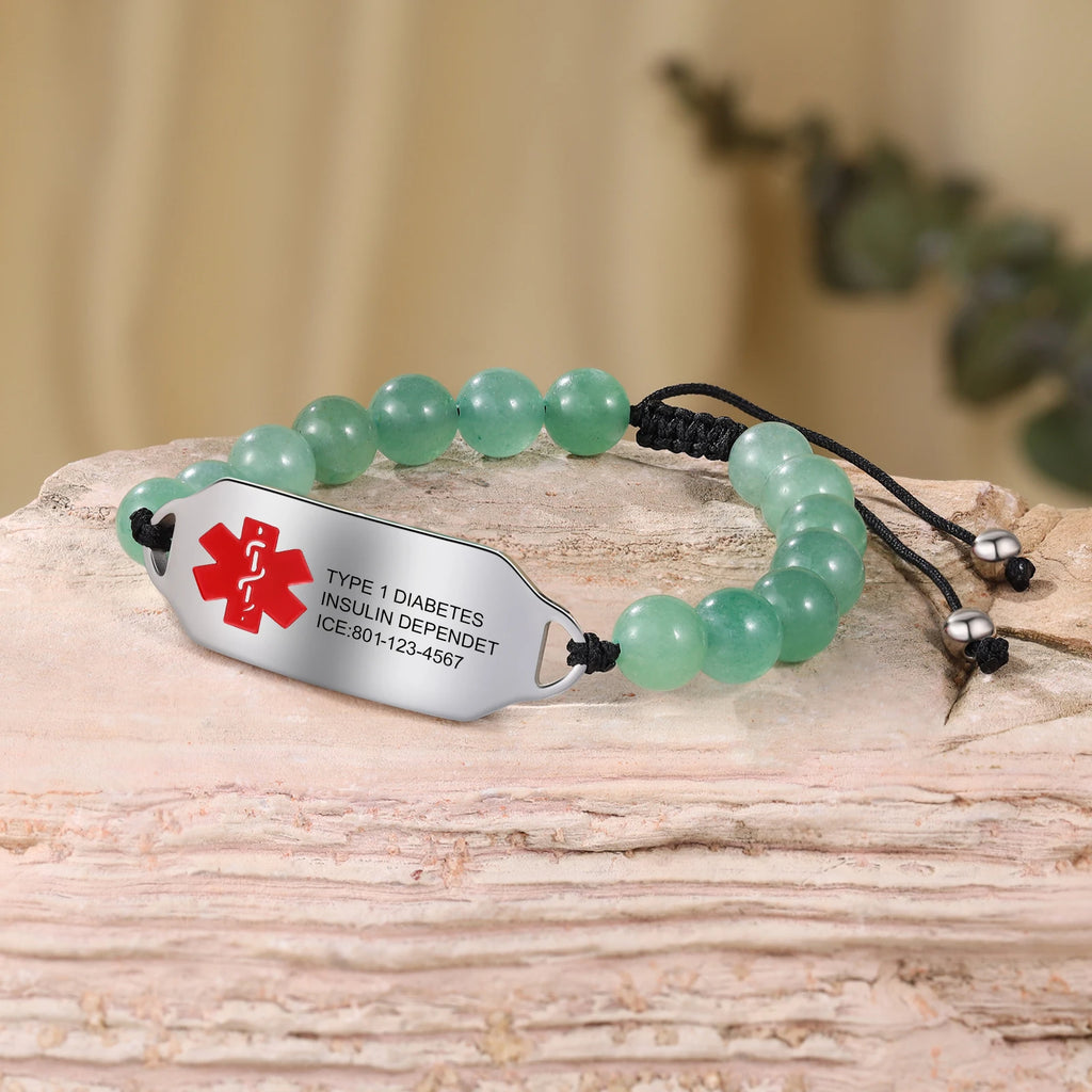 Pulsera de identificación de alerta médica personalizada para mujer