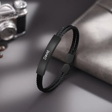 Load image into Gallery viewer, Brazalete personalizado de acero inoxidable para hombre