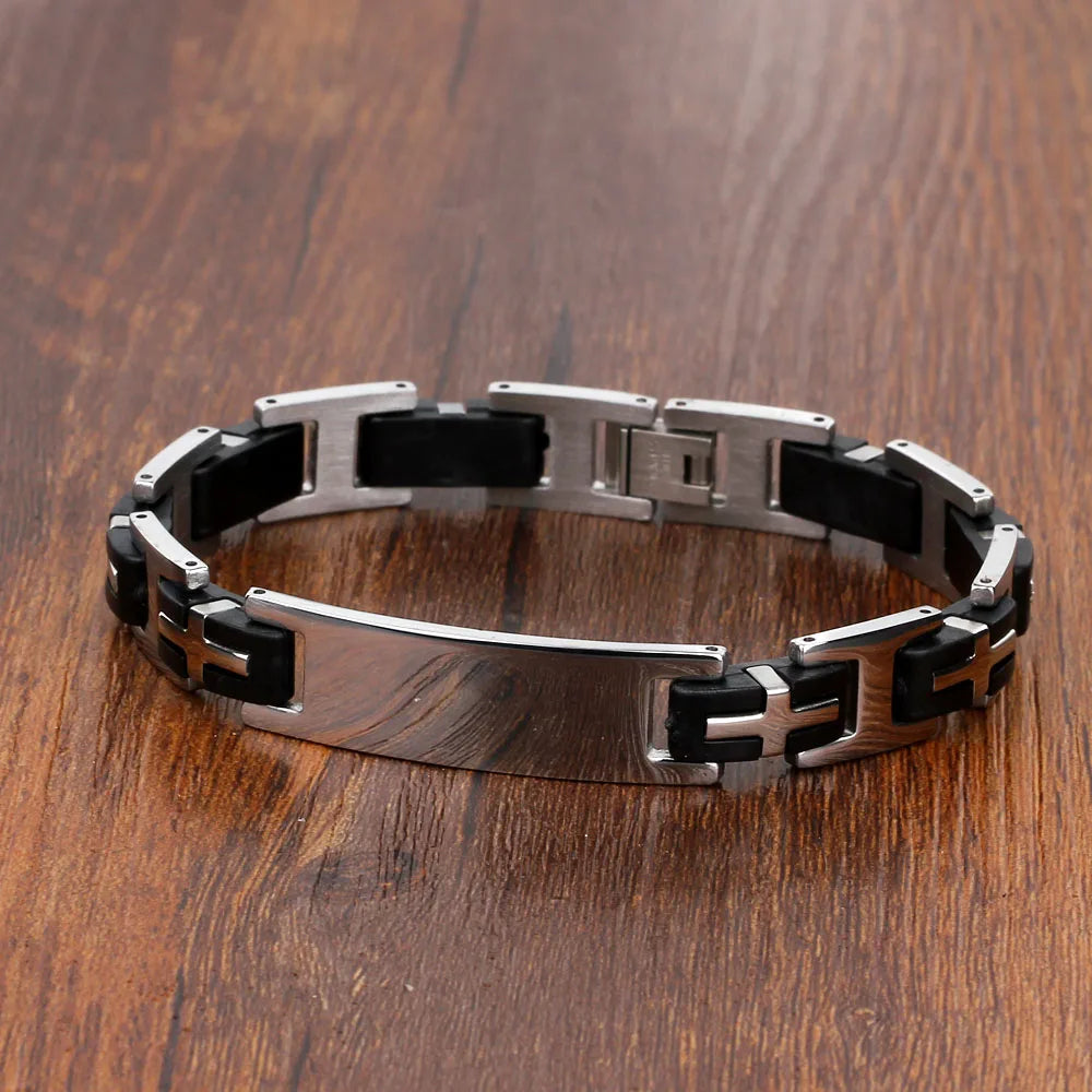 pulsera clásica de acero inoxidable para hombre