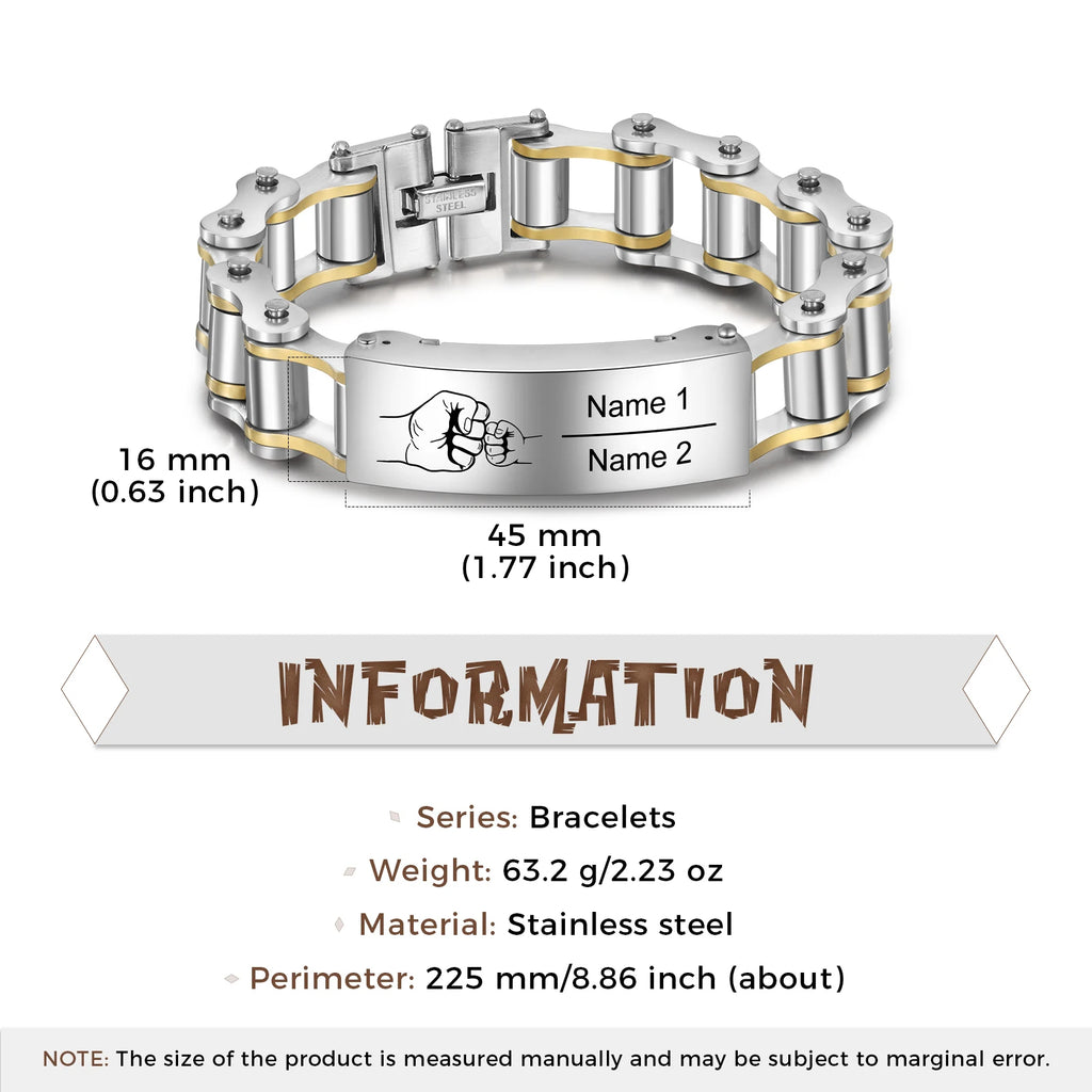 Pulsera personalizada de acero inoxidable para hombre