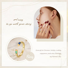 Load image into Gallery viewer, Anillo de piedra natal personalizado de estilo minimalista para mujer