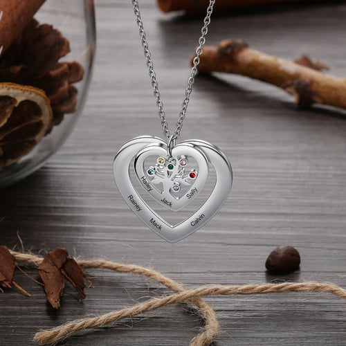 Designer Personalized Tree of Life Heart Pendant