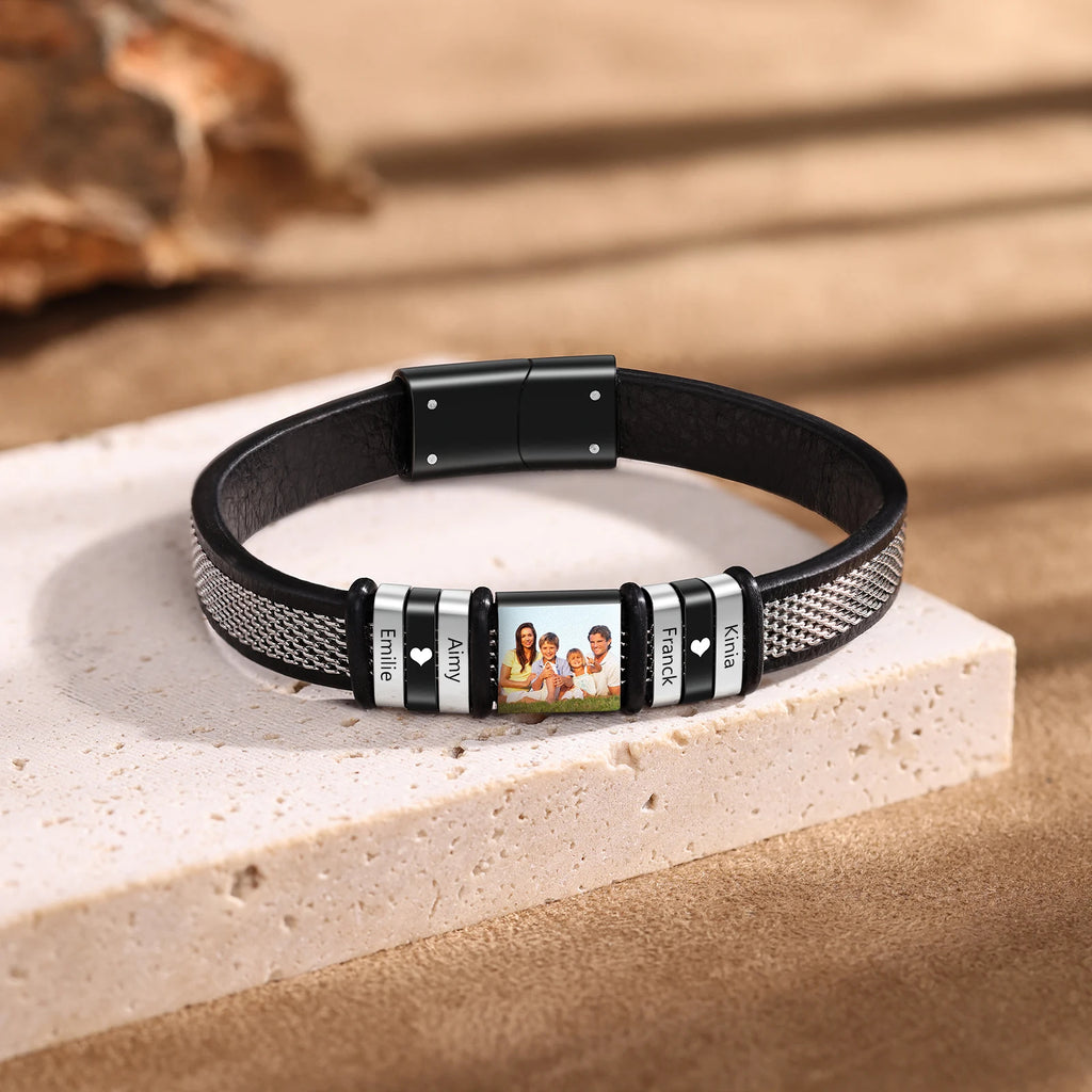 Pulseras con foto personalizables para hombres y niños