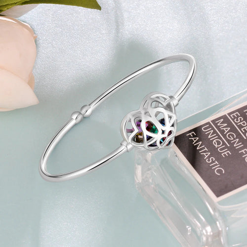 Brazaletes de jaula personalizados con múltiples piedras de nacimiento