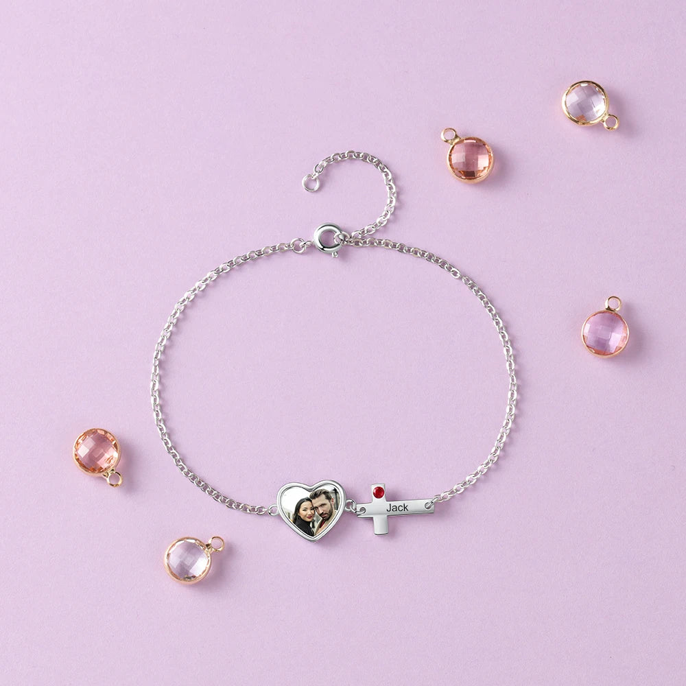 pulsera con foto de memoria personalizada para mujer