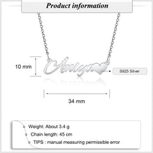 Load image into Gallery viewer, Collares de plata de ley 925 con nombre personalizado para mujer