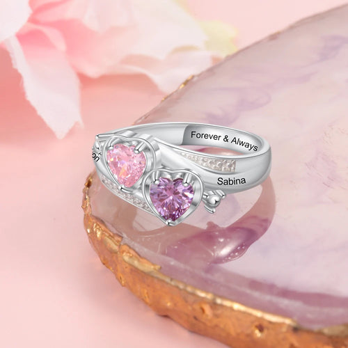 anillos de promesa grabados con nombre personalizado para mujer