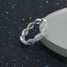 Load image into Gallery viewer, Infinity Love-Anillo de Plata de Ley 925 con piedra de ópalo azul para mujer