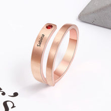 Load image into Gallery viewer, Anillos personalizados con nombre grabado para mujer