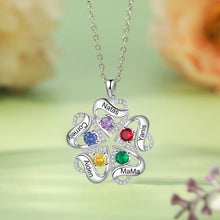 Load image into Gallery viewer, Collar de trébol de la suerte personalizado para mujer