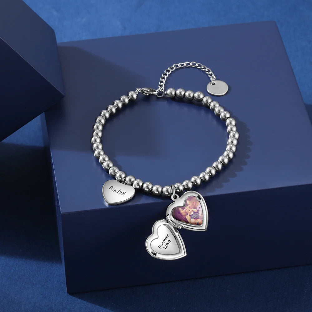 Pulseras personalizadas con foto y corazón