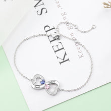 Load image into Gallery viewer, Pulsera Infinity personalizada de Plata de Ley 925 con piedra natal de corazón