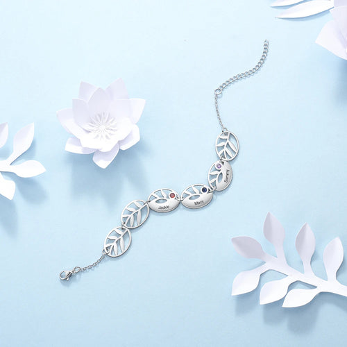 pulsera personalizada con grabado de 3 nombres para mujer