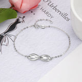 Pulseras de cadena Infinity ajustables con grabado personalizado para mujer