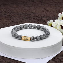 Cargar imagen en el visor de la galería, Pulseras personalizadas con grabado de 4 lados para hombre