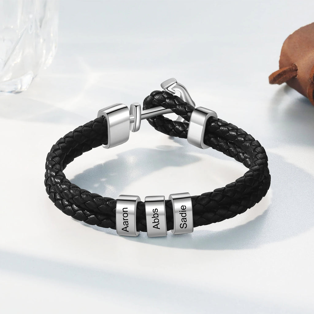 Pulsera de cuentas personalizable para hombre