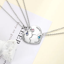 Load image into Gallery viewer, Collar personalizado de acero inoxidable con forma de corazón para mejores amigos