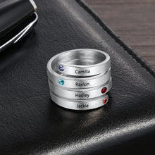 Load image into Gallery viewer, Anillos apilables de acero inoxidable personalizados para mujer