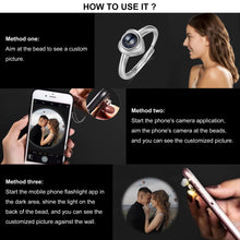 Load image into Gallery viewer, Anillo de proyección de foto personalizado para mujer