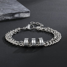 Load image into Gallery viewer, pulsera personalizada de cuentas de acero inoxidable para hombre