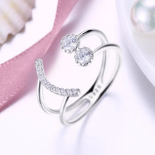 Load image into Gallery viewer, Anillo ajustable de diseño geométrico de cara sonriente para mujer