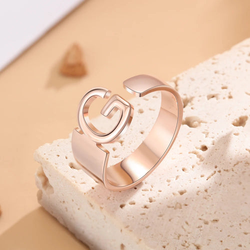 anillos con 26 letras iniciales para mujer