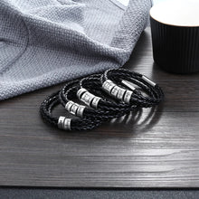 Load image into Gallery viewer, Pulsera de cuero con cuentas personalizables para hombre