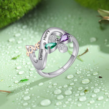 Load image into Gallery viewer, Anillos personalizados de amor y flor para mujer